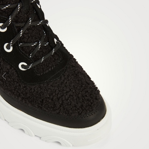 SOREL BREX HEEL LACE BOOTIE Black and White, size 8 - Picture 4 of 13